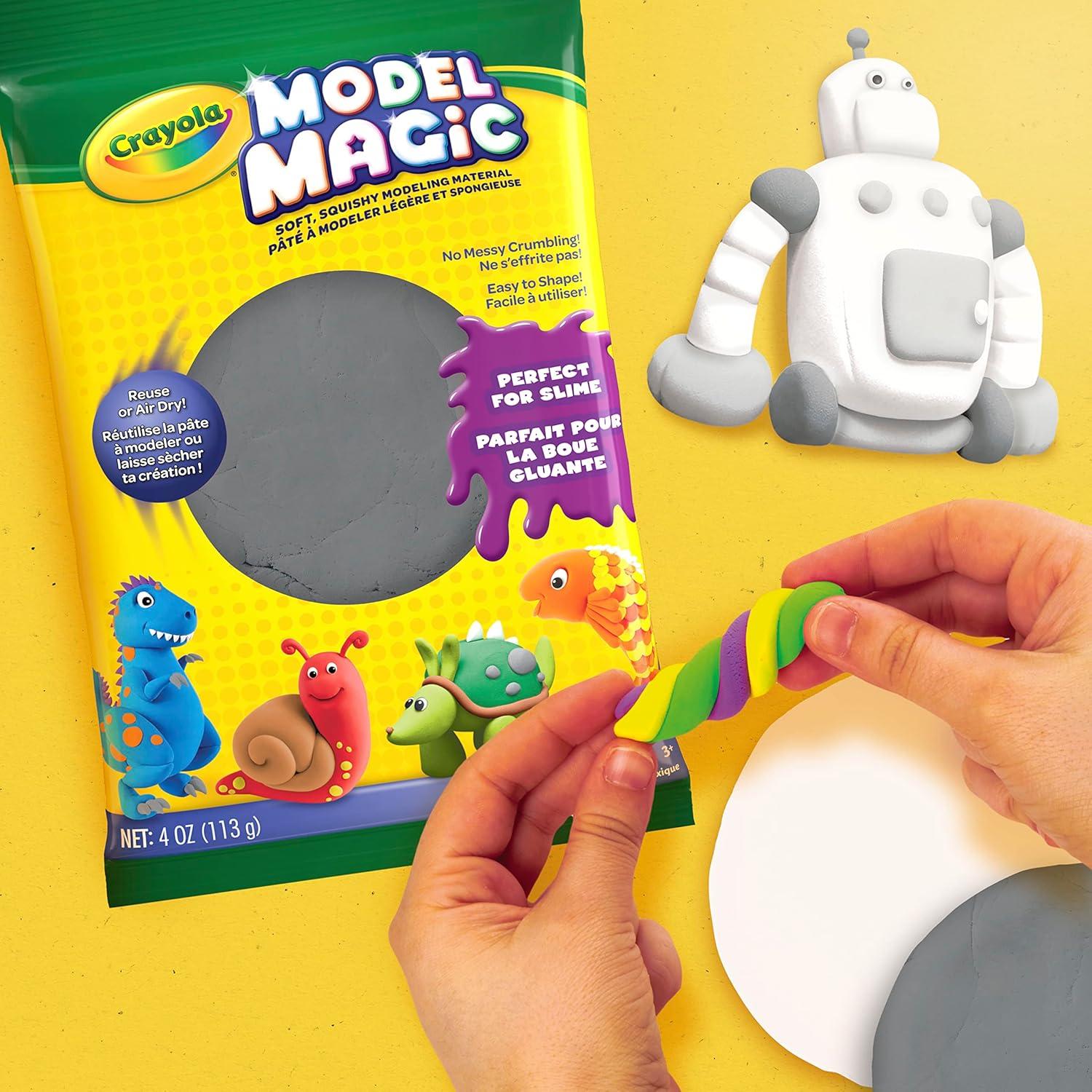 Crayola Model Magic in Gray, Modeling Clay Alternative, 4oz(Multicolored)