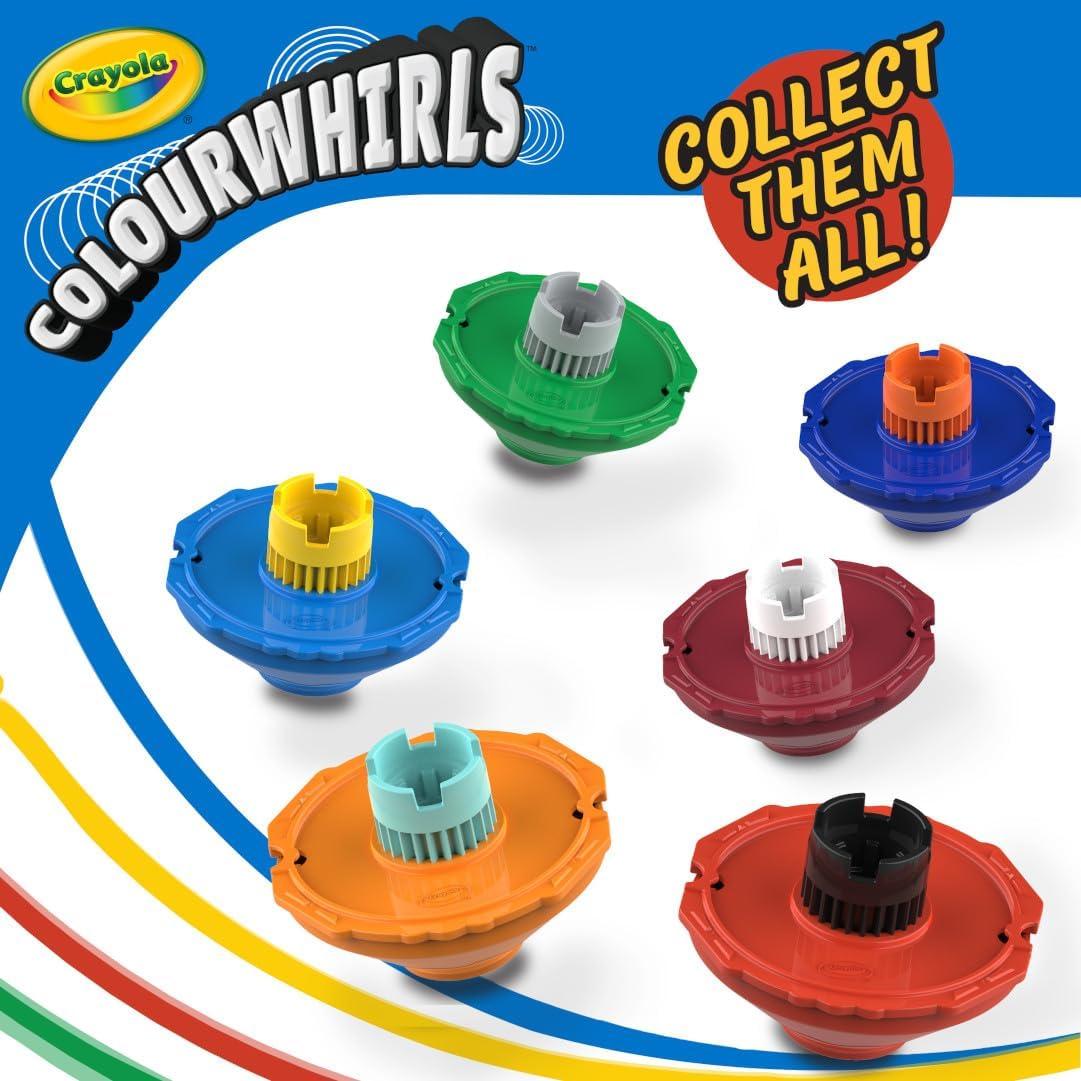 Crayola Colourwhirls (3ct), Spin Art Toy, Battling Spinning Top Toy for Kids, 1 Launcher, Arts & Crafts Kit, Gift for Boys & Girls, Ages 6, 7, 8(Single)